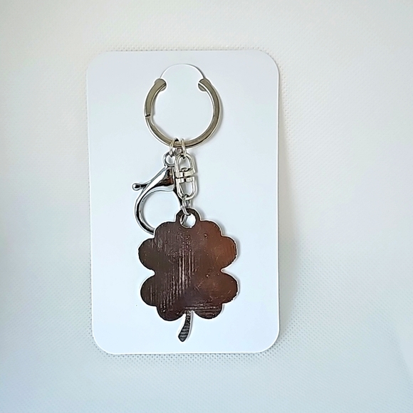 4 Leaf Clover Large Keychain/Purse Charm, Green ~ Good Luck, St. Patty's 🎁 - Picture 3 of 4